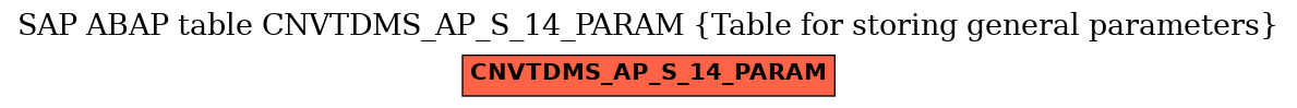 E-R Diagram for table CNVTDMS_AP_S_14_PARAM (Table for storing general parameters)