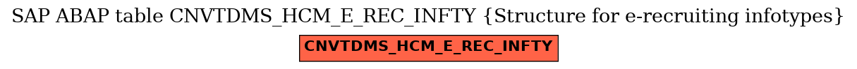 E-R Diagram for table CNVTDMS_HCM_E_REC_INFTY (Structure for e-recruiting infotypes)