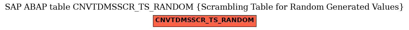 E-R Diagram for table CNVTDMSSCR_TS_RANDOM (Scrambling Table for Random Generated Values)