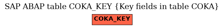 E-R Diagram for table COKA_KEY (Key fields in table COKA)