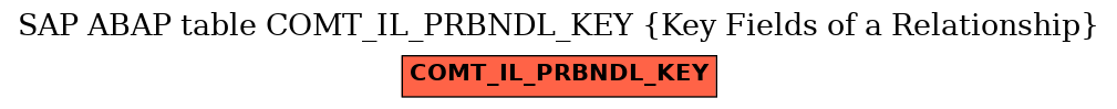 E-R Diagram for table COMT_IL_PRBNDL_KEY (Key Fields of a Relationship)