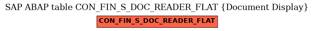 E-R Diagram for table CON_FIN_S_DOC_READER_FLAT (Document Display)