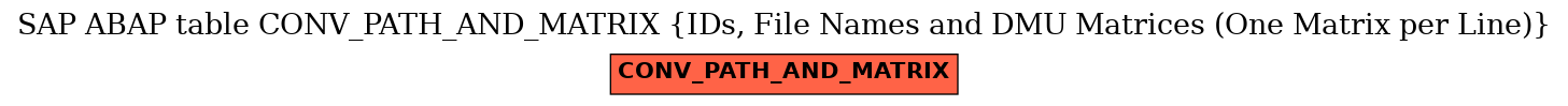 E-R Diagram for table CONV_PATH_AND_MATRIX (IDs, File Names and DMU Matrices (One Matrix per Line))