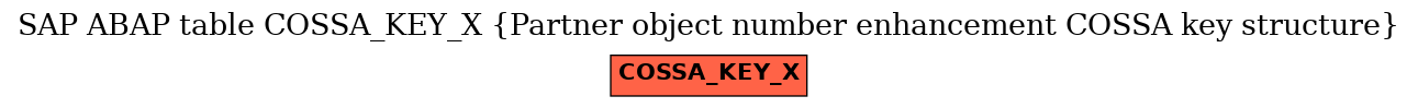 E-R Diagram for table COSSA_KEY_X (Partner object number enhancement COSSA key structure)