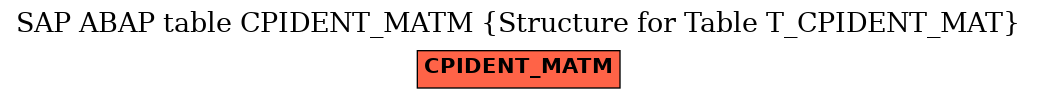 E-R Diagram for table CPIDENT_MATM (Structure for Table T_CPIDENT_MAT)