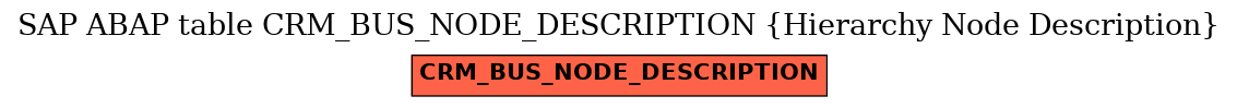 E-R Diagram for table CRM_BUS_NODE_DESCRIPTION (Hierarchy Node Description)