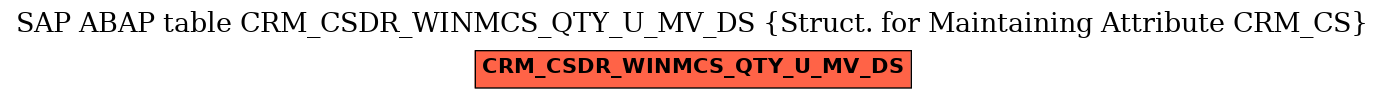 E-R Diagram for table CRM_CSDR_WINMCS_QTY_U_MV_DS (Struct. for Maintaining Attribute CRM_CS)
