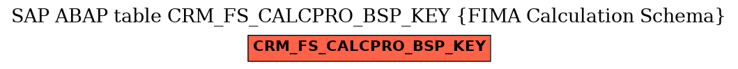 E-R Diagram for table CRM_FS_CALCPRO_BSP_KEY (FIMA Calculation Schema)