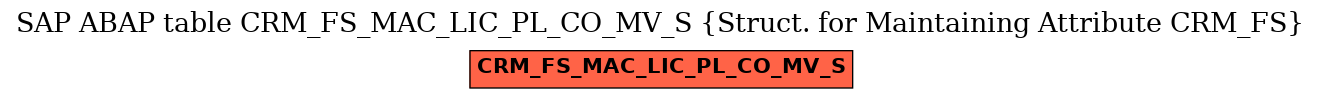 E-R Diagram for table CRM_FS_MAC_LIC_PL_CO_MV_S (Struct. for Maintaining Attribute CRM_FS)