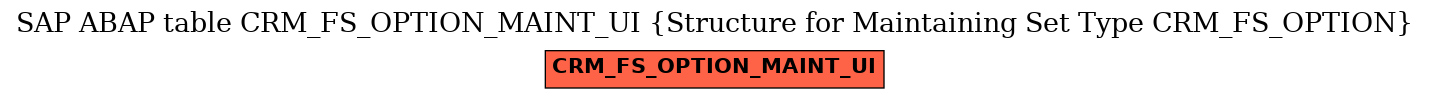 E-R Diagram for table CRM_FS_OPTION_MAINT_UI (Structure for Maintaining Set Type CRM_FS_OPTION)