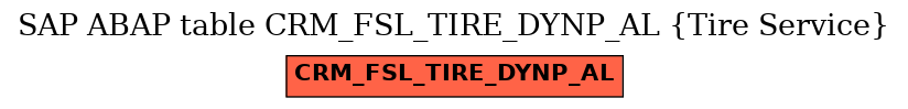E-R Diagram for table CRM_FSL_TIRE_DYNP_AL (Tire Service)