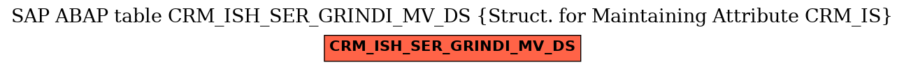 E-R Diagram for table CRM_ISH_SER_GRINDI_MV_DS (Struct. for Maintaining Attribute CRM_IS)