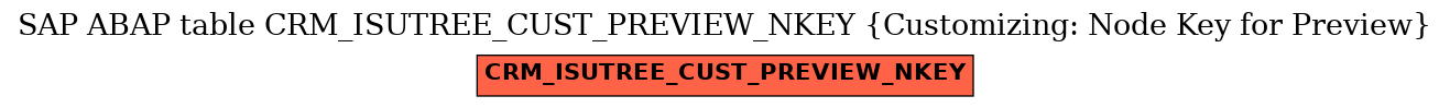 E-R Diagram for table CRM_ISUTREE_CUST_PREVIEW_NKEY (Customizing: Node Key for Preview)