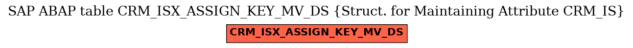 E-R Diagram for table CRM_ISX_ASSIGN_KEY_MV_DS (Struct. for Maintaining Attribute CRM_IS)