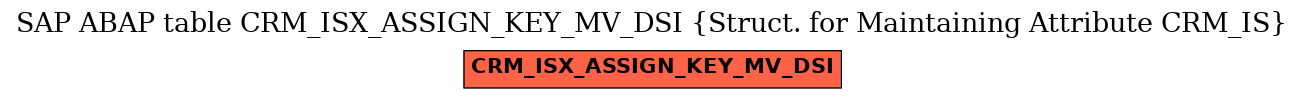 E-R Diagram for table CRM_ISX_ASSIGN_KEY_MV_DSI (Struct. for Maintaining Attribute CRM_IS)