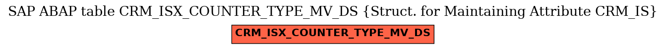 E-R Diagram for table CRM_ISX_COUNTER_TYPE_MV_DS (Struct. for Maintaining Attribute CRM_IS)