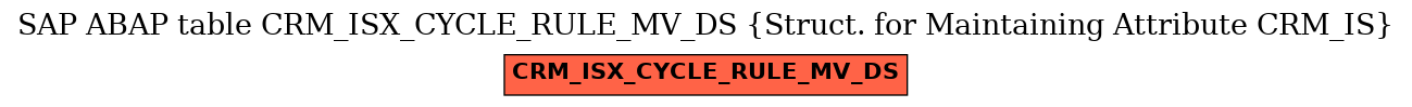 E-R Diagram for table CRM_ISX_CYCLE_RULE_MV_DS (Struct. for Maintaining Attribute CRM_IS)