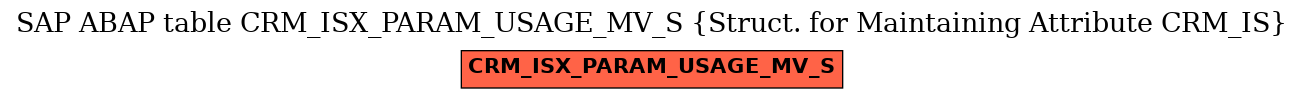 E-R Diagram for table CRM_ISX_PARAM_USAGE_MV_S (Struct. for Maintaining Attribute CRM_IS)