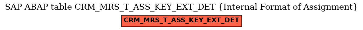 E-R Diagram for table CRM_MRS_T_ASS_KEY_EXT_DET (Internal Format of Assignment)