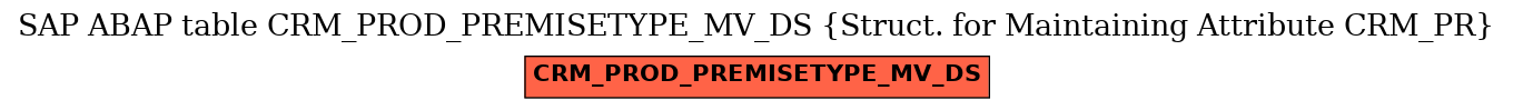 E-R Diagram for table CRM_PROD_PREMISETYPE_MV_DS (Struct. for Maintaining Attribute CRM_PR)