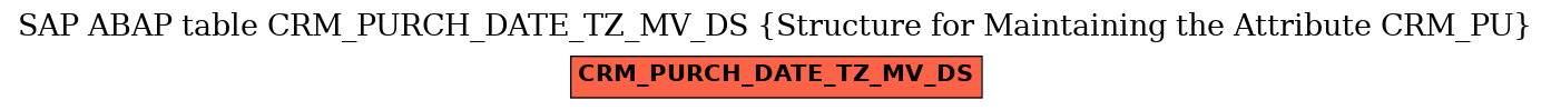 E-R Diagram for table CRM_PURCH_DATE_TZ_MV_DS (Structure for Maintaining the Attribute CRM_PU)