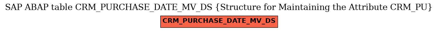 E-R Diagram for table CRM_PURCHASE_DATE_MV_DS (Structure for Maintaining the Attribute CRM_PU)