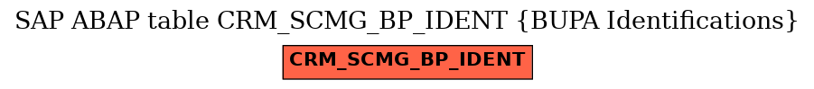 E-R Diagram for table CRM_SCMG_BP_IDENT (BUPA Identifications)