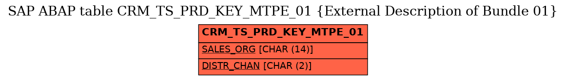 E-R Diagram for table CRM_TS_PRD_KEY_MTPE_01 (External Description of Bundle 01)