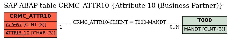 E-R Diagram for table CRMC_ATTR10 (Attribute 10 (Business Partner))