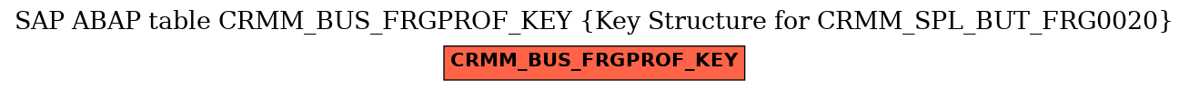 E-R Diagram for table CRMM_BUS_FRGPROF_KEY (Key Structure for CRMM_SPL_BUT_FRG0020)