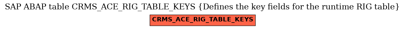 E-R Diagram for table CRMS_ACE_RIG_TABLE_KEYS (Defines the key fields for the runtime RIG table)