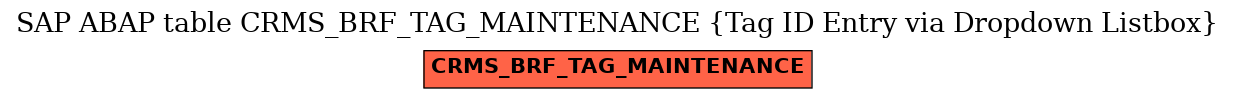 E-R Diagram for table CRMS_BRF_TAG_MAINTENANCE (Tag ID Entry via Dropdown Listbox)
