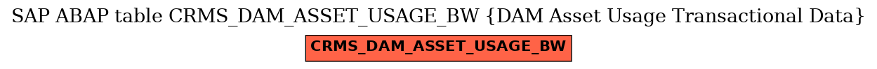 E-R Diagram for table CRMS_DAM_ASSET_USAGE_BW (DAM Asset Usage Transactional Data)