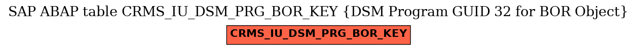 E-R Diagram for table CRMS_IU_DSM_PRG_BOR_KEY (DSM Program GUID 32 for BOR Object)