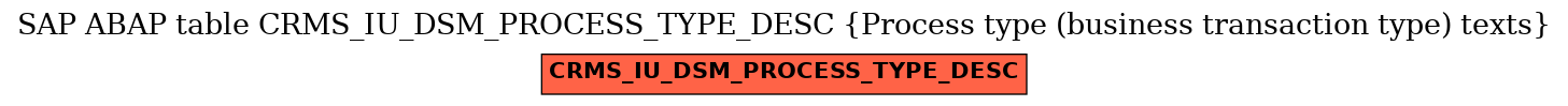 E-R Diagram for table CRMS_IU_DSM_PROCESS_TYPE_DESC (Process type (business transaction type) texts)