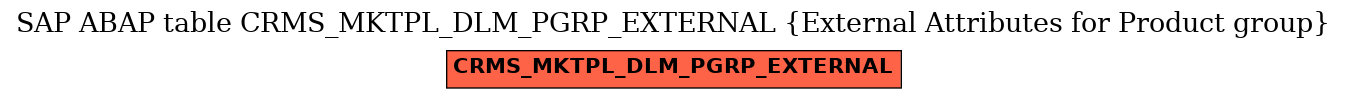 E-R Diagram for table CRMS_MKTPL_DLM_PGRP_EXTERNAL (External Attributes for Product group)