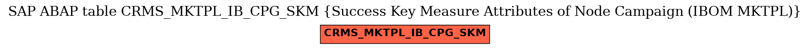 E-R Diagram for table CRMS_MKTPL_IB_CPG_SKM (Success Key Measure Attributes of Node Campaign (IBOM MKTPL))