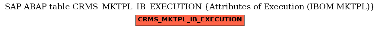 E-R Diagram for table CRMS_MKTPL_IB_EXECUTION (Attributes of Execution (IBOM MKTPL))