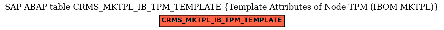 E-R Diagram for table CRMS_MKTPL_IB_TPM_TEMPLATE (Template Attributes of Node TPM (IBOM MKTPL))