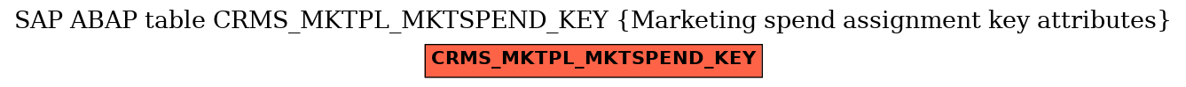 E-R Diagram for table CRMS_MKTPL_MKTSPEND_KEY (Marketing spend assignment key attributes)