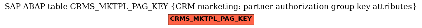 E-R Diagram for table CRMS_MKTPL_PAG_KEY (CRM marketing: partner authorization group key attributes)