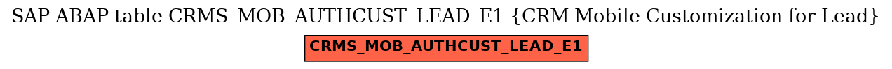 E-R Diagram for table CRMS_MOB_AUTHCUST_LEAD_E1 (CRM Mobile Customization for Lead)