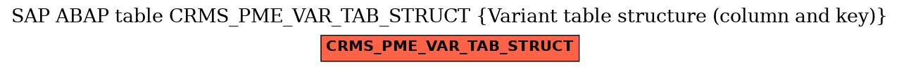 E-R Diagram for table CRMS_PME_VAR_TAB_STRUCT (Variant table structure (column and key))