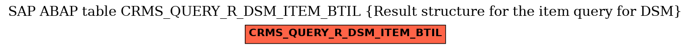 E-R Diagram for table CRMS_QUERY_R_DSM_ITEM_BTIL (Result structure for the item query for DSM)