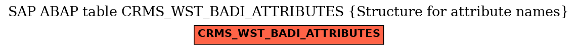 E-R Diagram for table CRMS_WST_BADI_ATTRIBUTES (Structure for attribute names)