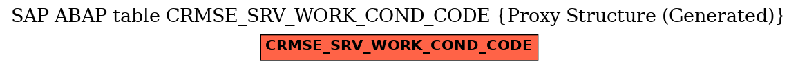 E-R Diagram for table CRMSE_SRV_WORK_COND_CODE (Proxy Structure (Generated))