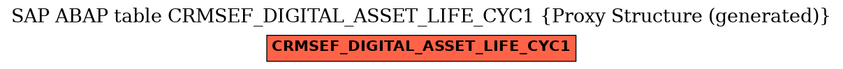 E-R Diagram for table CRMSEF_DIGITAL_ASSET_LIFE_CYC1 (Proxy Structure (generated))