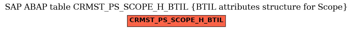 E-R Diagram for table CRMST_PS_SCOPE_H_BTIL (BTIL attributes structure for Scope)