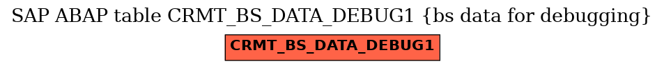E-R Diagram for table CRMT_BS_DATA_DEBUG1 (bs data for debugging)
