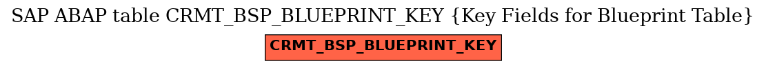 E-R Diagram for table CRMT_BSP_BLUEPRINT_KEY (Key Fields for Blueprint Table)